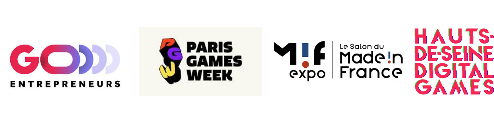 Les salons que j'ai fais : go entrepreneurs, paris games week, le salon made in france, haut de seine digital games